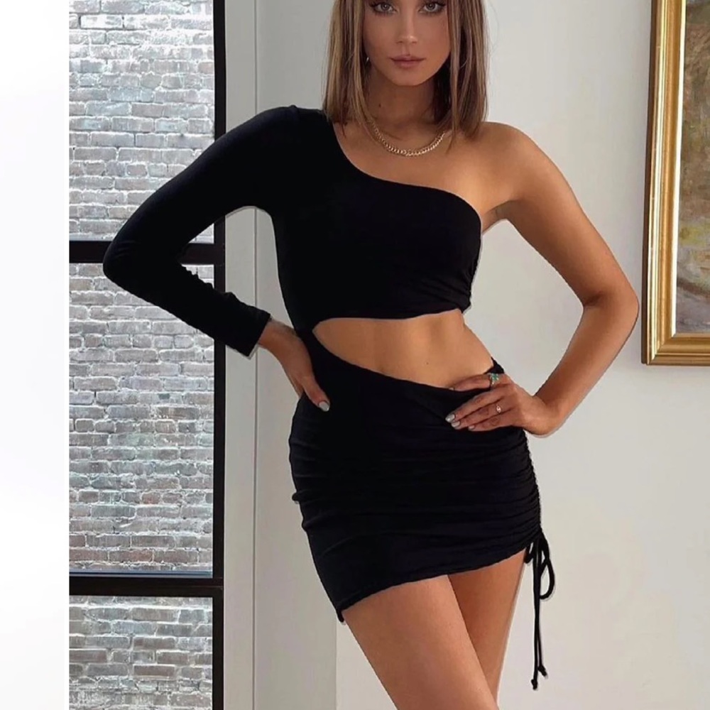 Black cut out dress